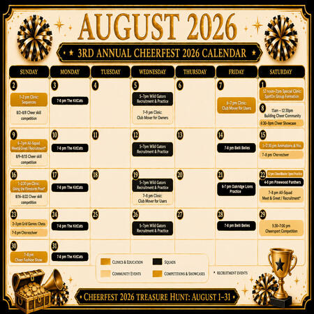 Cheerfest 2026 Calender